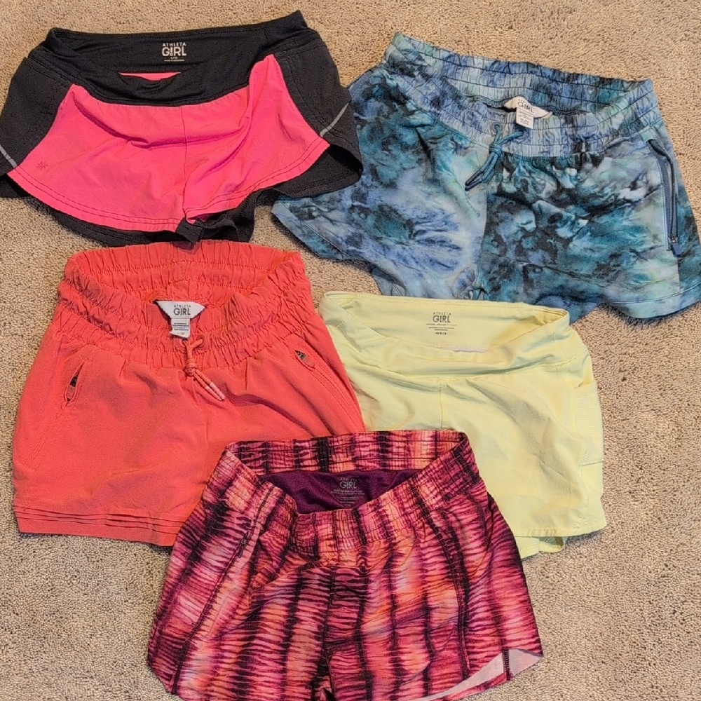 Athleta Girl's Athletic Shorts - Pink, Blue, Yellow, Coral, Black